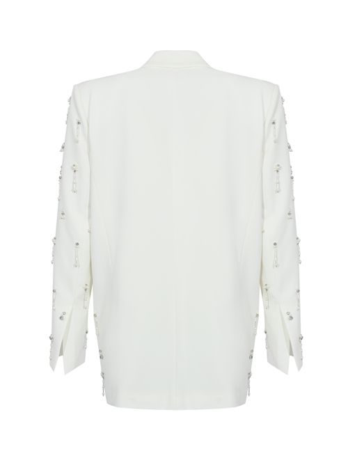 Blazer Pallauovo con cristalli e perle Bianco PINKO | 105411 A2PNZ04